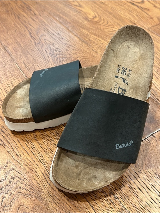 Birkenstock Shoes - Birkenstock Betula Black Slides Sandals, Size 38/7